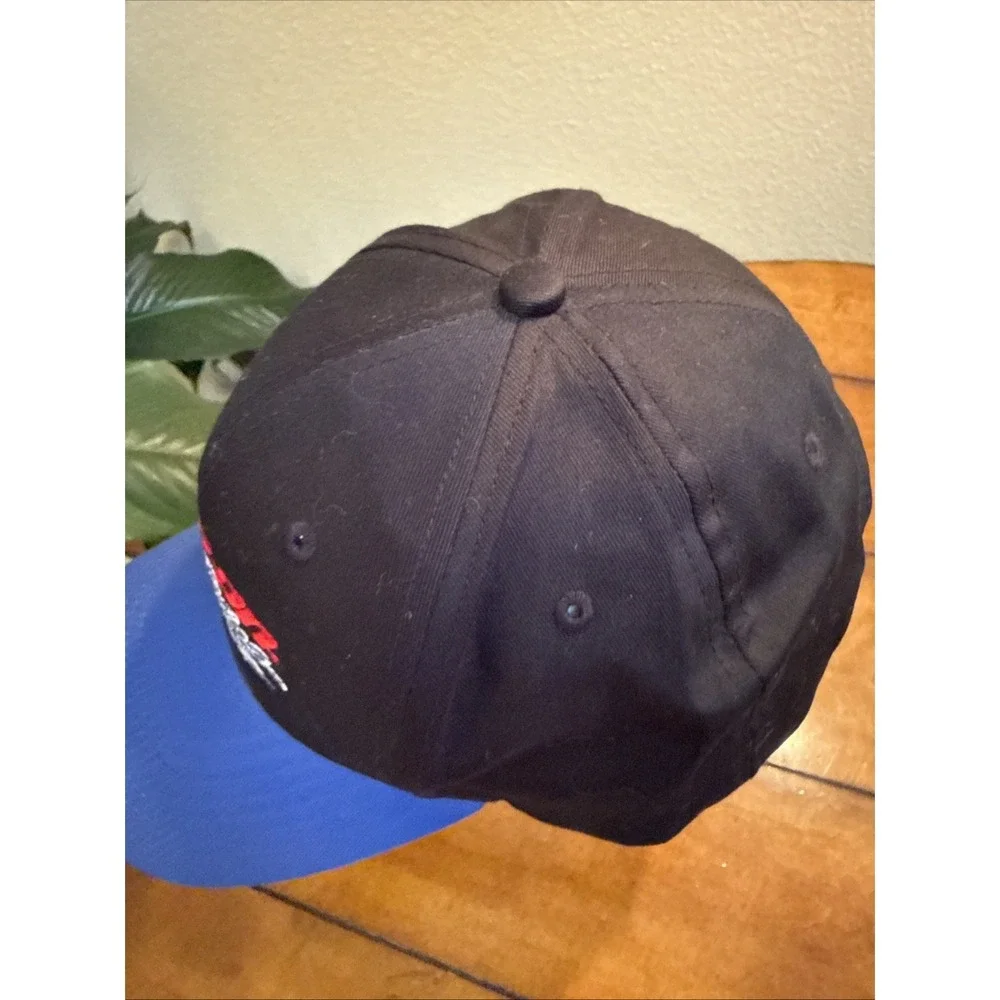 Vintage Snap-On Racing Hat Black Blue Adjustable Cap Embroidered Logo